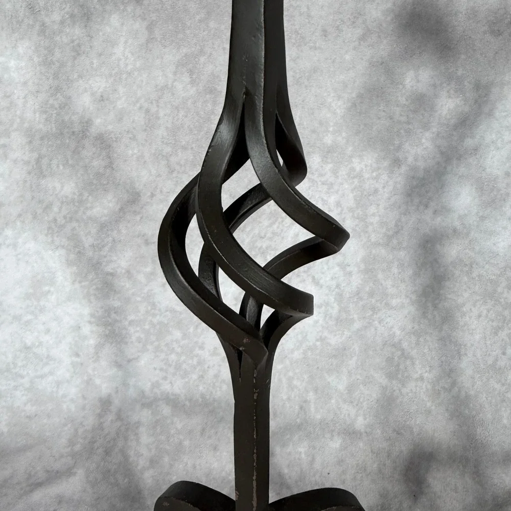 Vtg Pier 1 Imports Wrought Iron Twisted Basket Candle Holders Pair 18